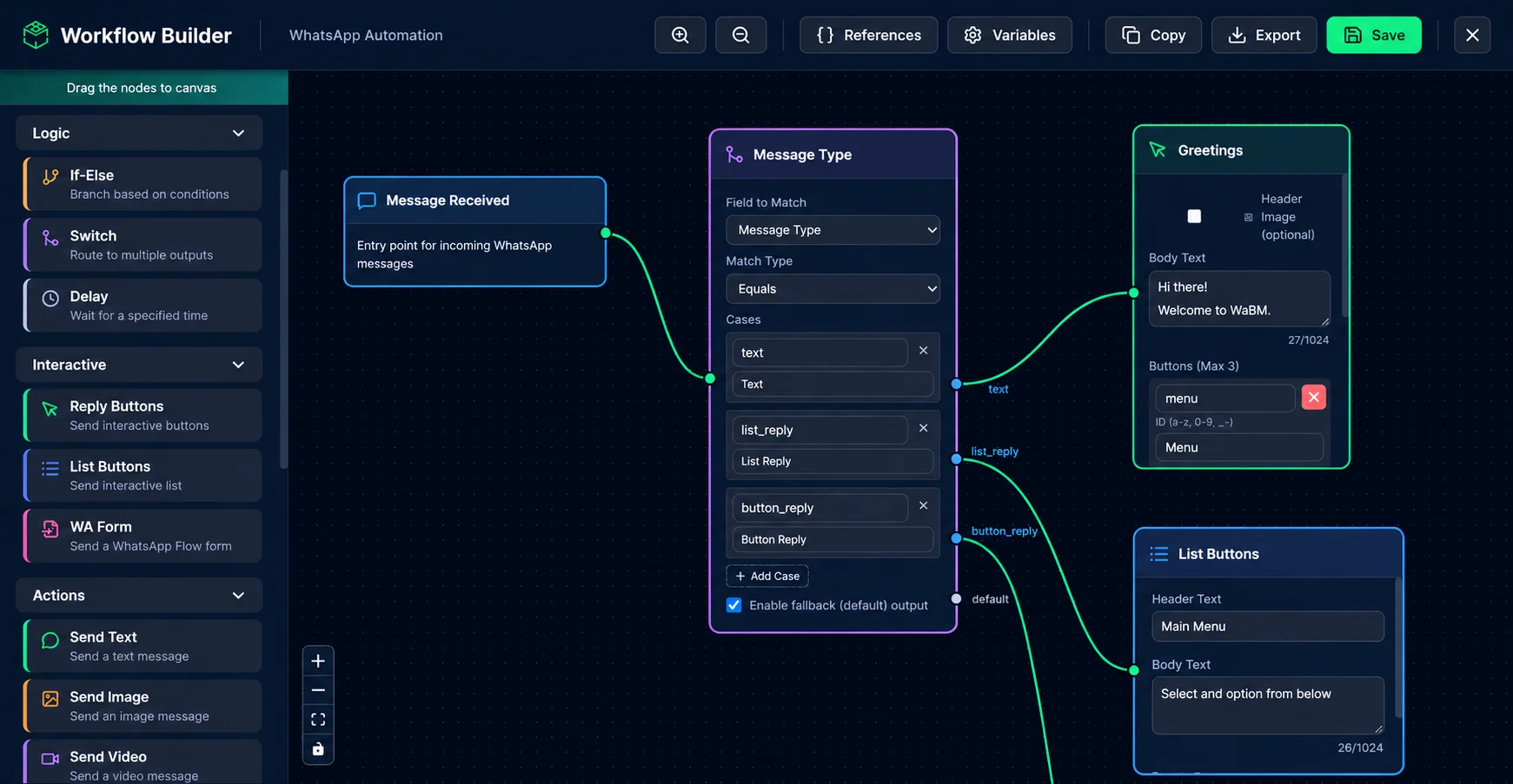 WaBM WhatsApp workflow builder