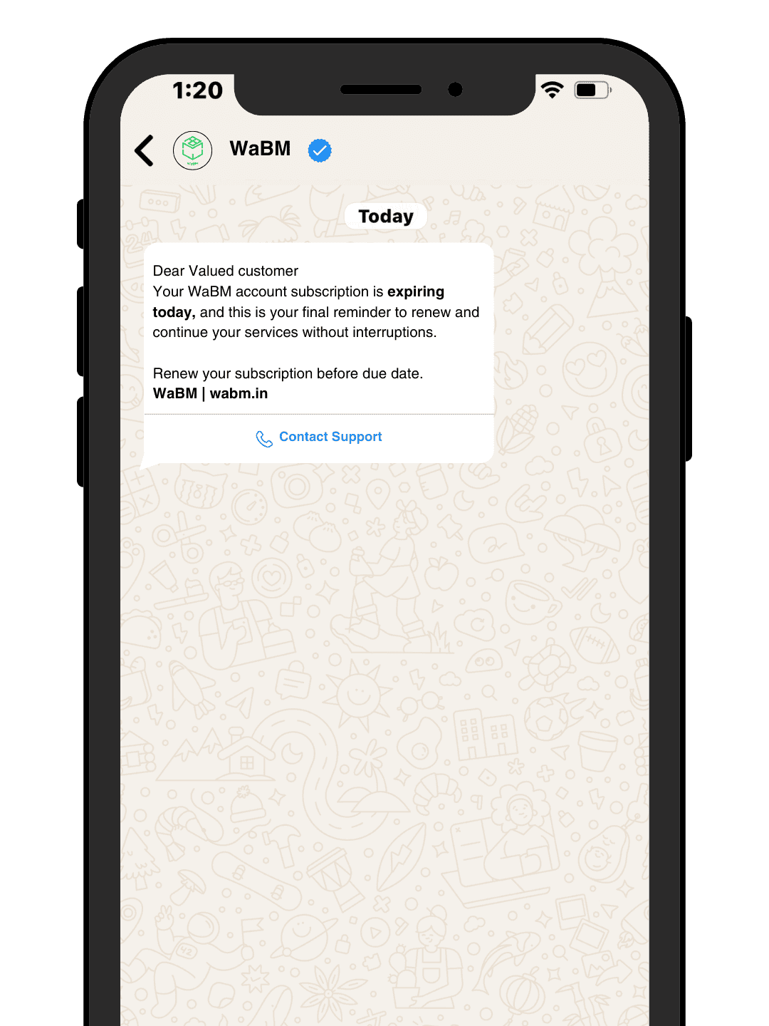 WaBM Subscription Expiry